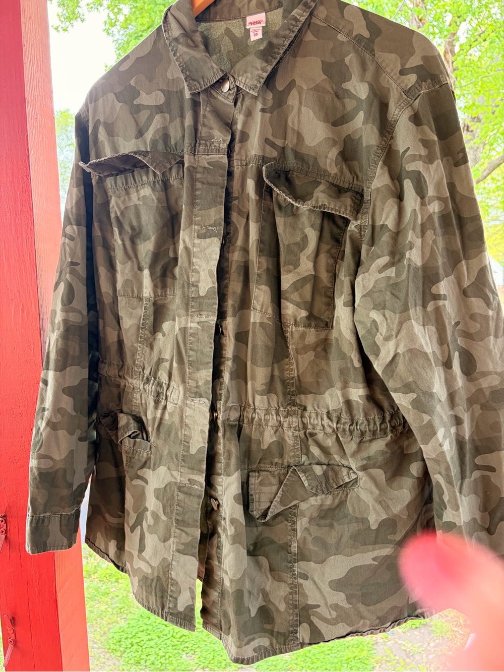 Camo Utility Military Jacket - Olive Green